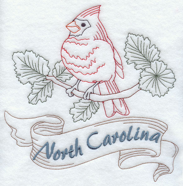 North Carolina - Cardinal (Redwork)