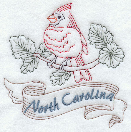 North Carolina - Cardinal (Redwork)