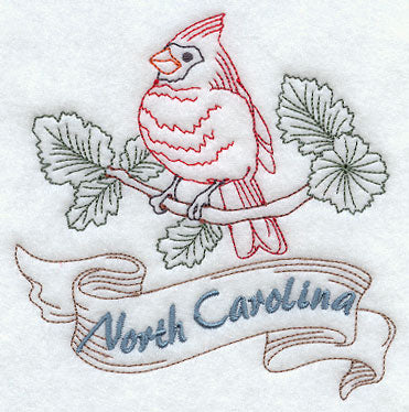 North Carolina - Cardinal (Redwork)