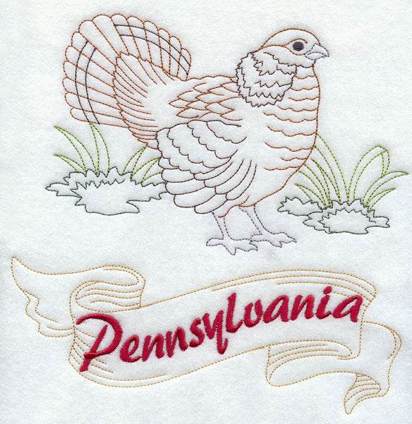 Pennsylvania - Ruffed Grouse (Redwork)