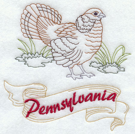 Pennsylvania - Ruffed Grouse (Redwork)