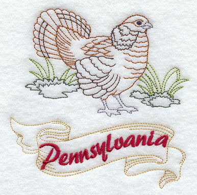 Pennsylvania - Ruffed Grouse (Redwork)
