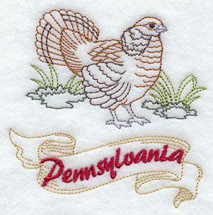 Pennsylvania - Ruffed Grouse (Redwork)