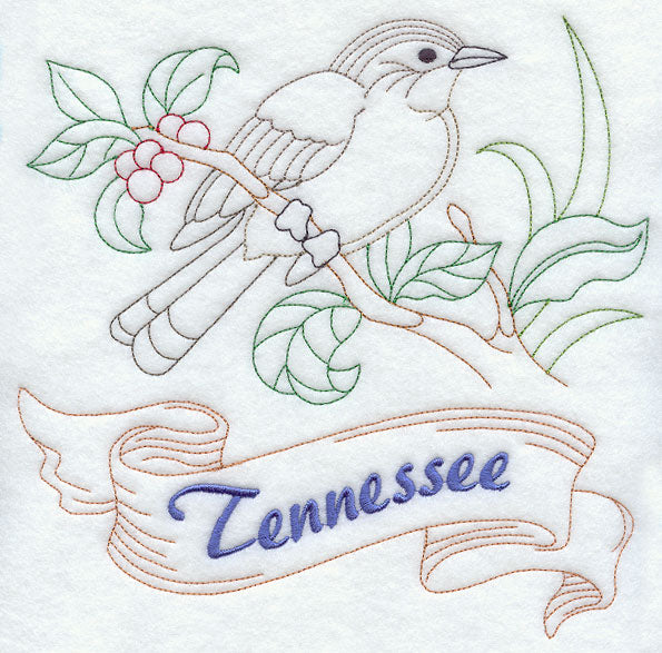 Tennessee - Mockingbird (Redwork)