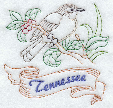 Tennessee - Mockingbird (Redwork)