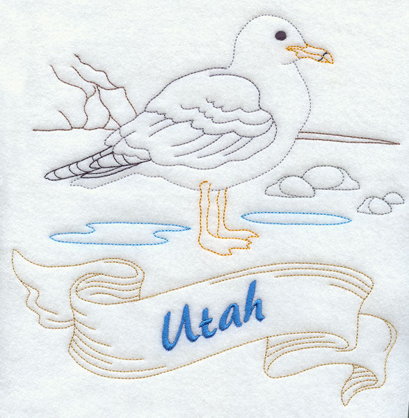 Utah - California Gull (Redwork)