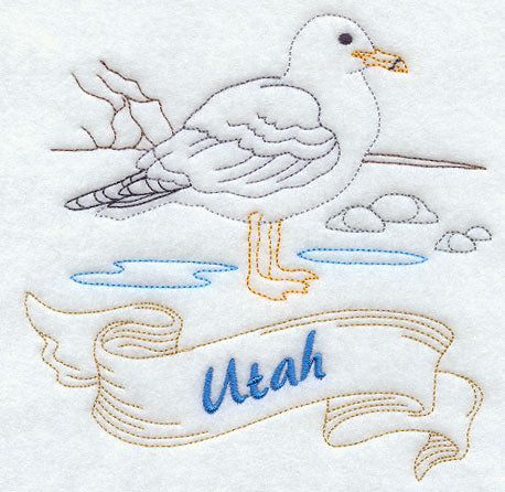 Utah - California Gull (Redwork)