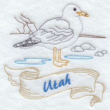 Utah - California Gull (Redwork)