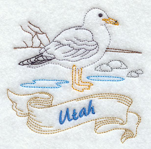 Utah - California Gull (Redwork)