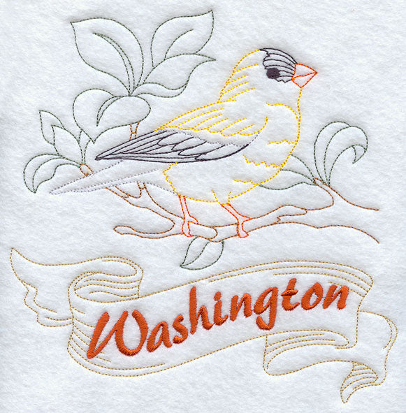 Washington - Willow Goldfinch (Redwork)