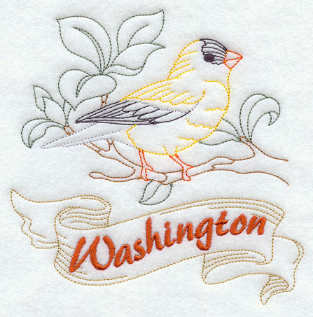 Washington - Willow Goldfinch (Redwork)