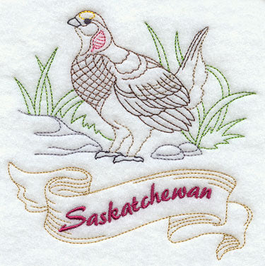 Saskatchewan - Sharp-Tailed Grouse (Redwork)