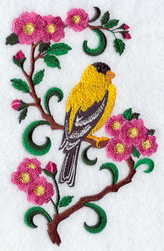 Iowa Eastern Goldfinch and Wild Rose Medley