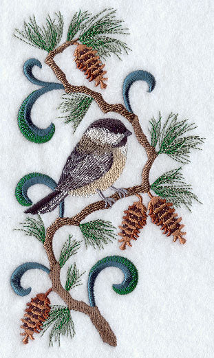 Maine Chickadee and Pine Cone Medley