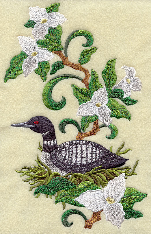 Ontario Common Loon and White Trillium Medley