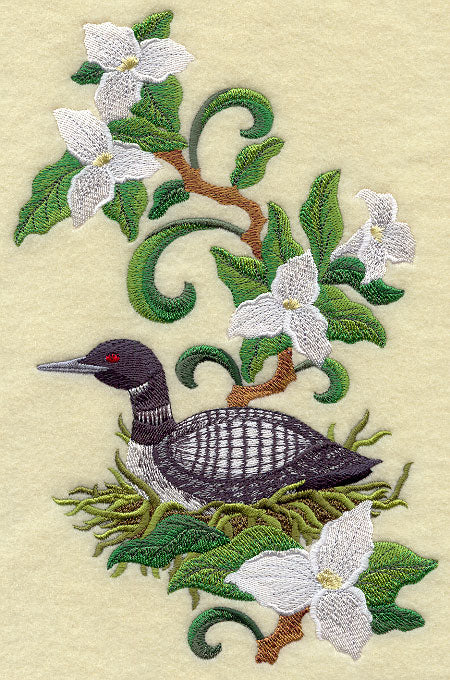 Ontario Common Loon and White Trillium Medley