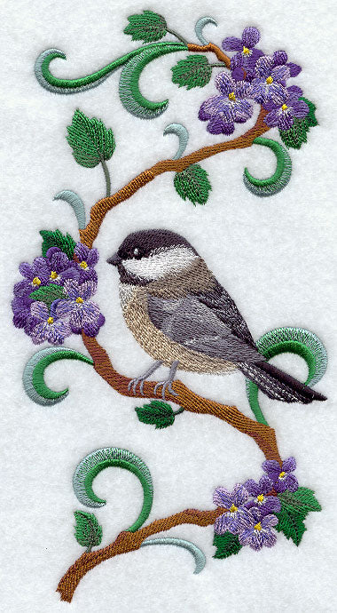 New Brunswick Black-Capped Chickadee and Purple Violet Medley