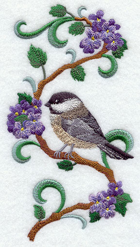 New Brunswick Black-Capped Chickadee and Purple Violet Medley