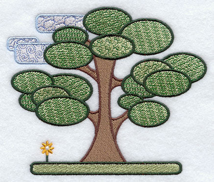 Patchwork Tree and Clouds