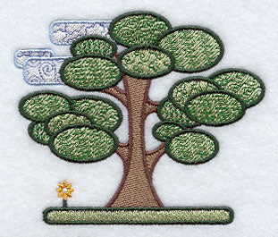 Patchwork Tree and Clouds