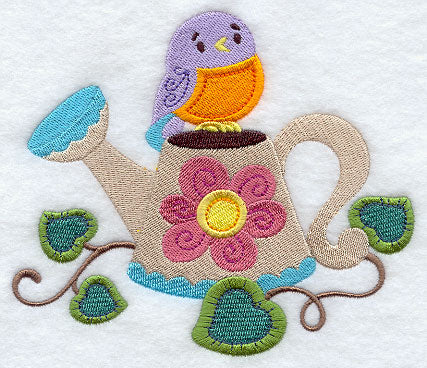 Cozy Country Bird with Watering Can