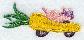Pig Racer in Corncob Car