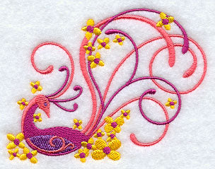 Flaming Bird and Flower Filigree