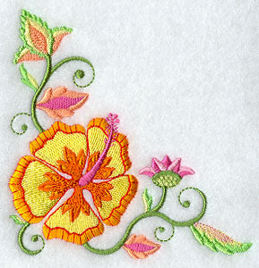 Jacobean Hibiscus Corner