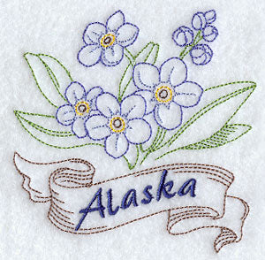 Alaska - Forget-Me-Not (Redwork)
