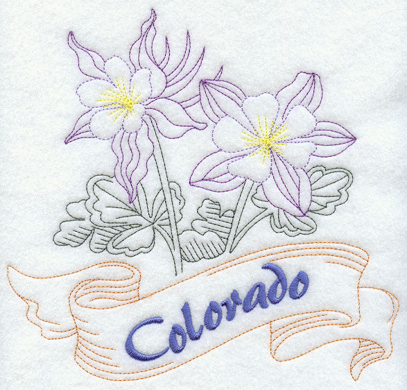 Colorado - Columbine (Redwork)