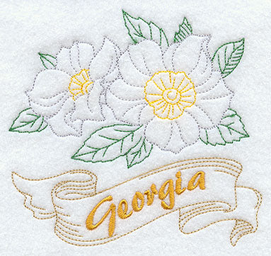 Georgia - Cherokee Rose (Redwork)