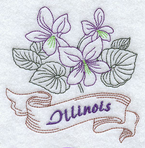 Illinois - Purple Violet (Redwork)