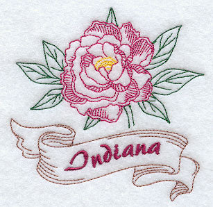 Indiana - Peony (Redwork)