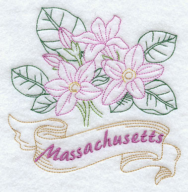 Massachusetts - Mayflower (Redwork)