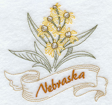 Nebraska - Goldenrod (Redwork)