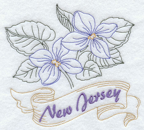 New Jersey - Violet (Redwork)
