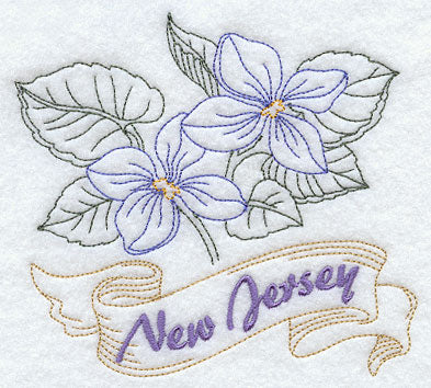 New Jersey - Violet (Redwork)