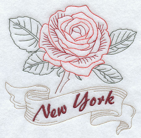 New York - Rose (Redwork)