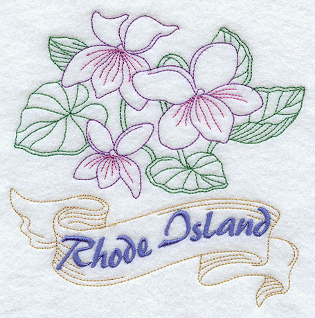 Rhode Island - Violet (Redwork)