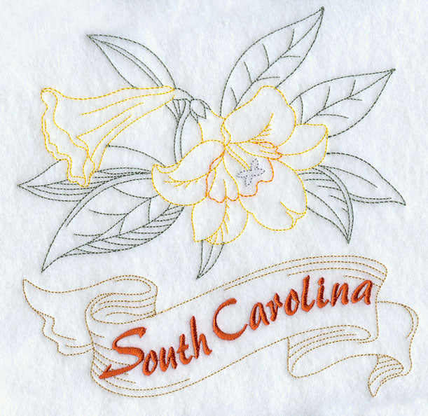South Carolina - Carolina Jessamine (Redwork)
