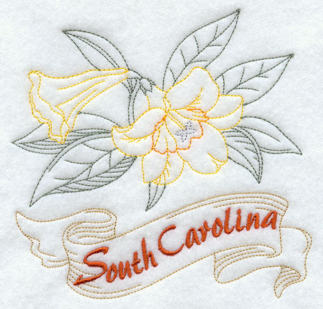 South Carolina - Carolina Jessamine (Redwork)