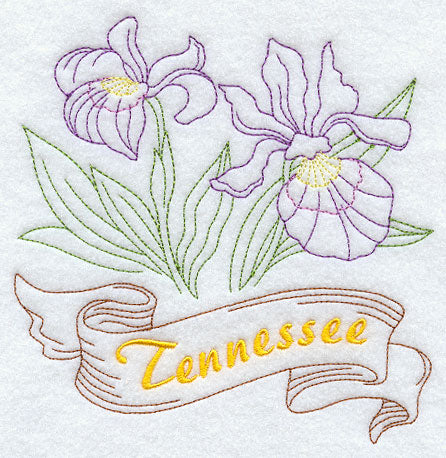 Tennessee - Iris (Redwork)