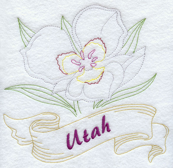 Utah - Sego Lily (Redwork)