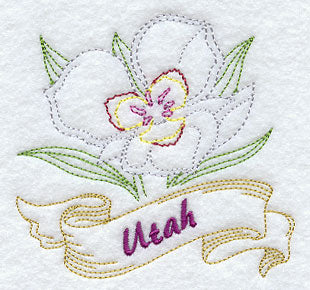 Utah - Sego Lily (Redwork)