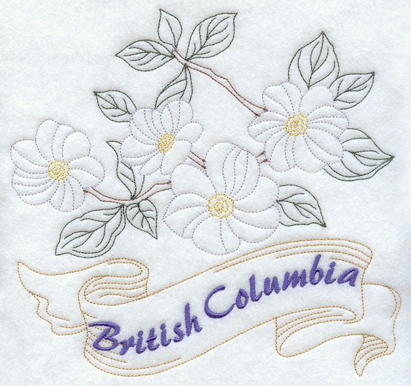 British Columbia - Pacific Dogwood (Redwork)