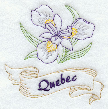 Quebec - Blue Flag Iris (Redwork)