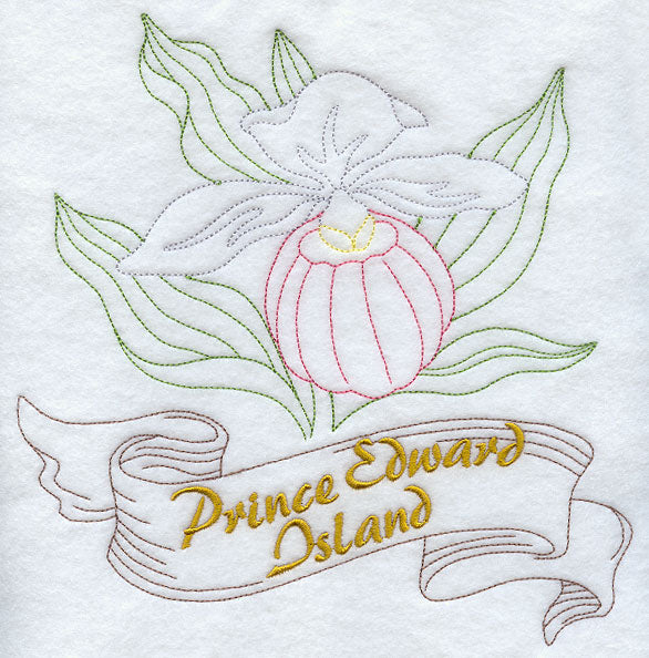 Prince Edward Island - Lady's Slipper (Redwork)