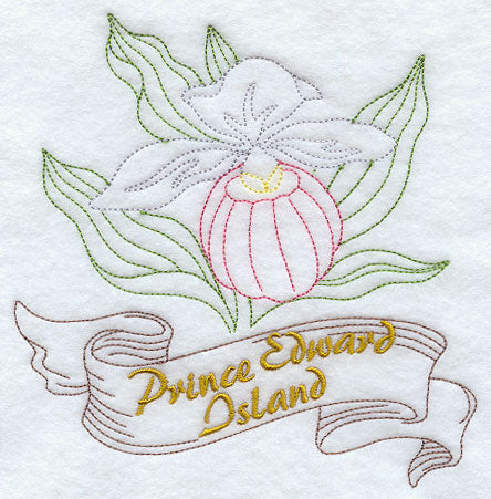 Prince Edward Island - Lady's Slipper (Redwork)