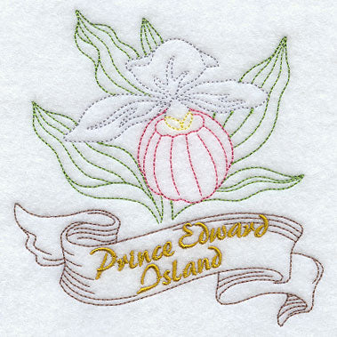 Prince Edward Island - Lady's Slipper (Redwork)