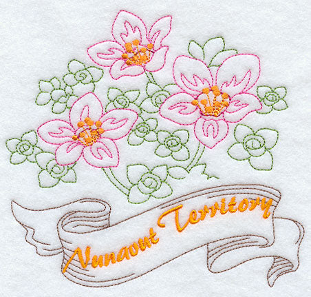 Nunavut - Purple Saxifrage (Redwork)